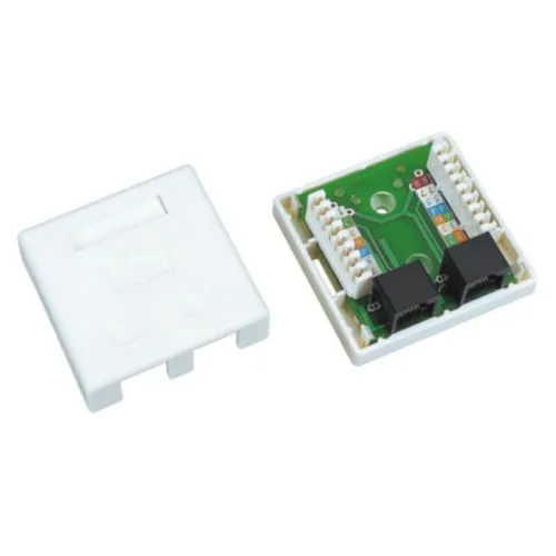 RJ45 Cat5e Dual Port UTP Surface Jack